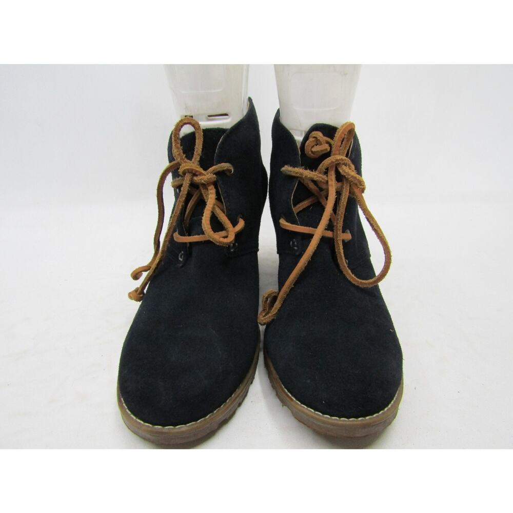Sperry Top Sider Womens Sz 9 M Black Suede Lace Up Ankle Fashion Boots Bootie - Picture 5 of 11